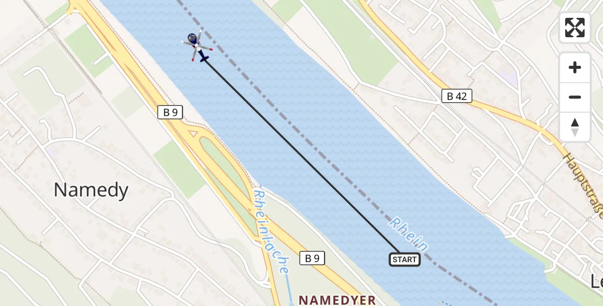 Flugroute Polizeihubschrauber Andernach - Andernach, 05 Juni 2026, 09:22