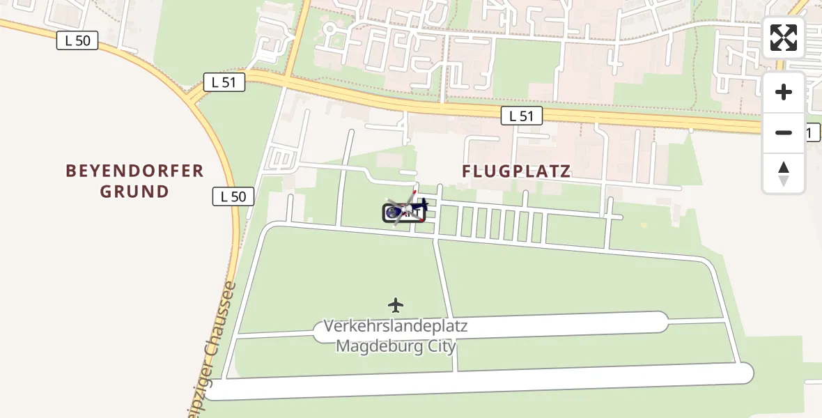 Flugroute Polizeihubschrauber Magdeburg City Flugplatz - Magdeburg City Flugplatz, 05 Juni 2026, 09:37