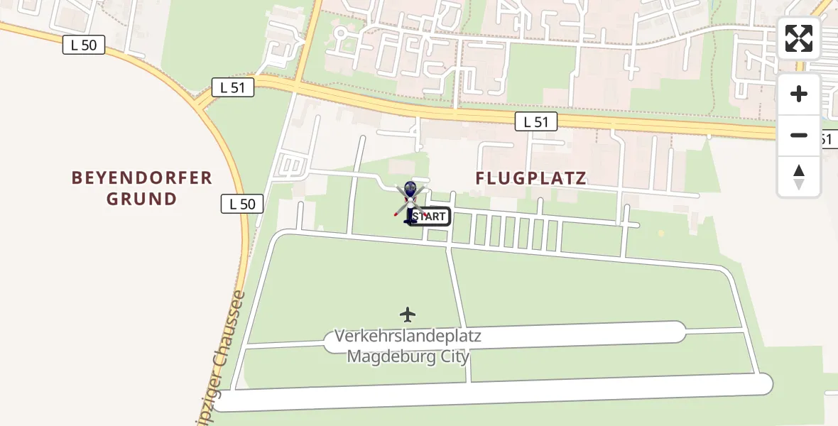 Flugroute Polizeihubschrauber Magdeburg City Flugplatz - Magdeburg City Flugplatz, 05 Juni 2026, 09:39