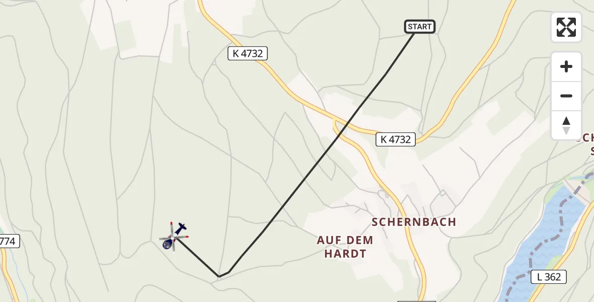 Flugroute Polizeihubschrauber Seewald - Seewald, 05 Juni 2026, 09:57
