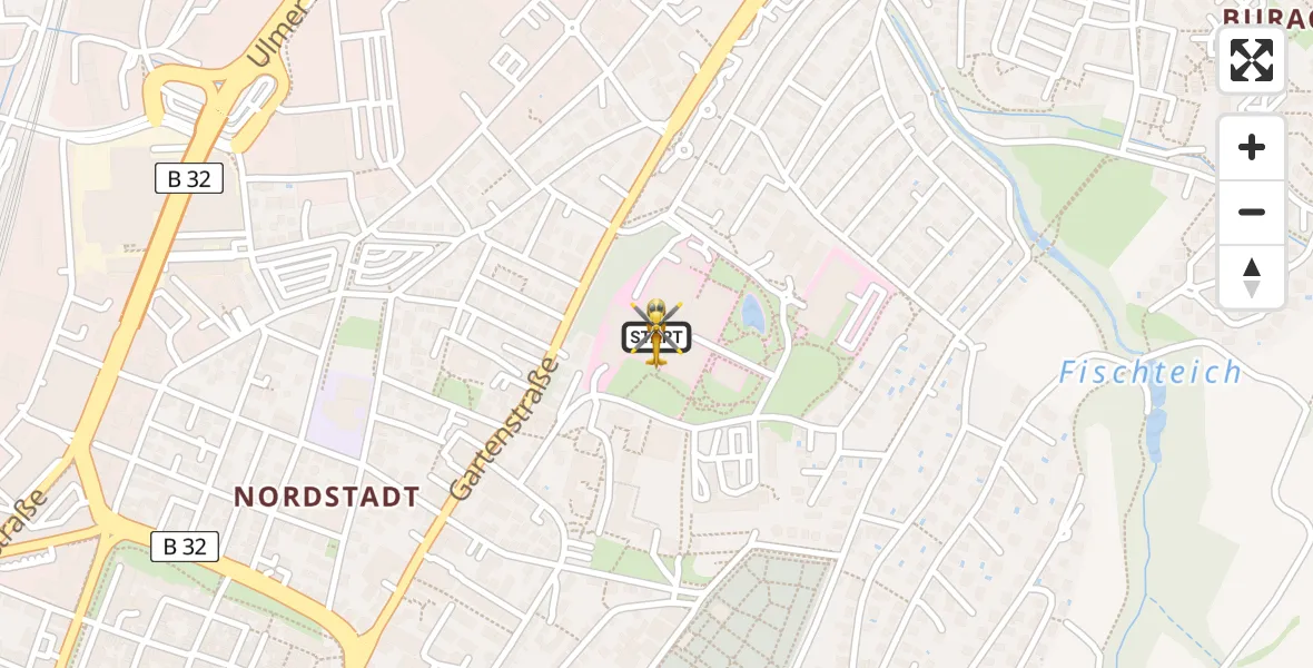 Flugroute Rettungshubschrauber Sankt Elisabeth Hospital - Sankt Elisabeth Hospital, 05 Juni 2026, 09:58