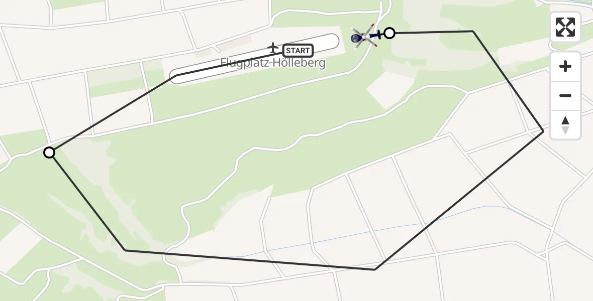 Flugroute Polizeihubschrauber Hölleberg Flugplatz - Hölleberg Flugplatz, 05 Juni 2026, 09:58