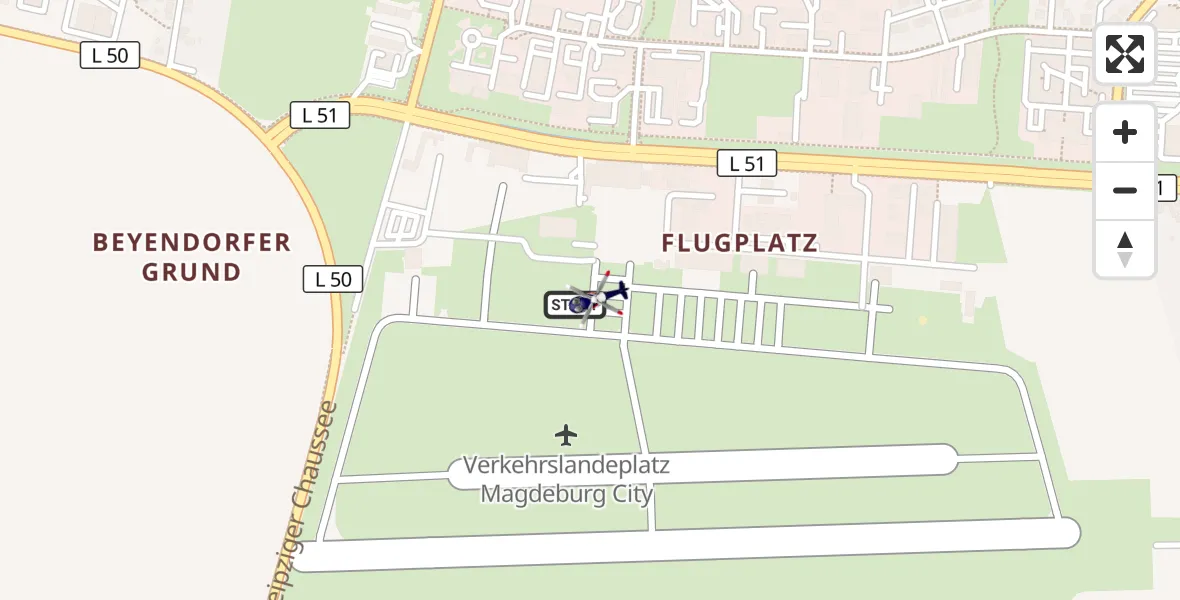 Flugroute Polizeihubschrauber Magdeburg City Flugplatz - Magdeburg City Flugplatz, 05 Juni 2026, 10:17