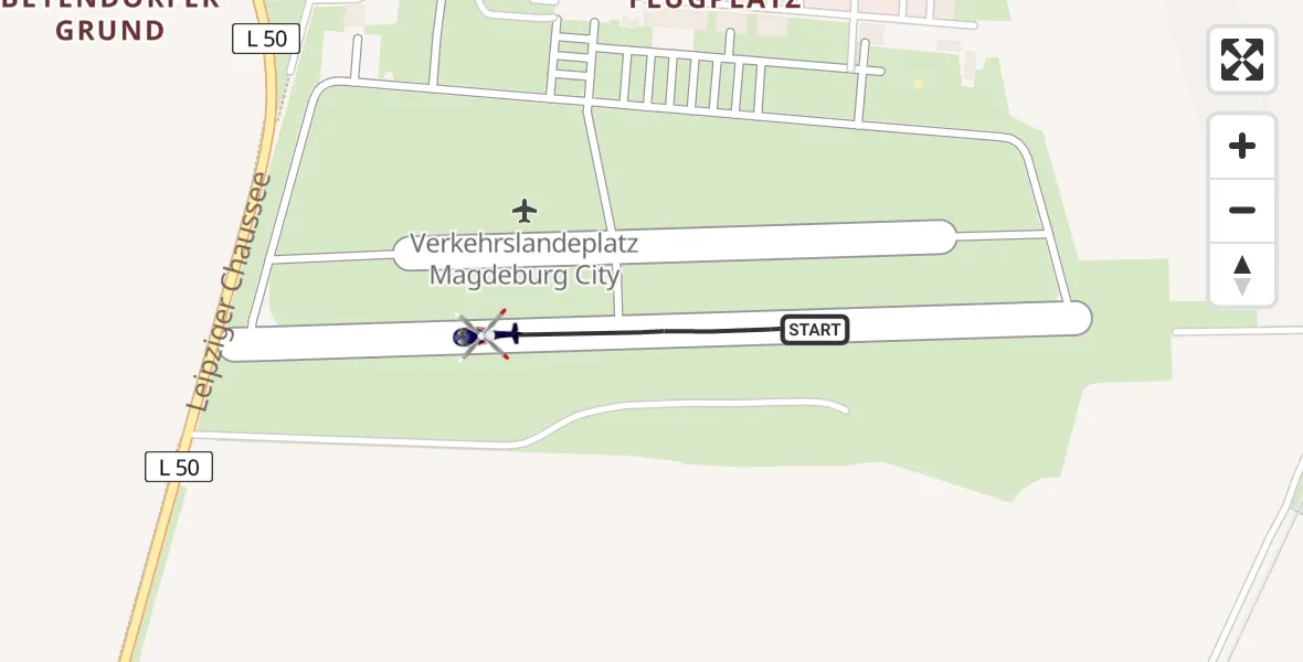 Flugroute Polizeihubschrauber Magdeburg City Flugplatz - Magdeburg City Flugplatz, 05 Juni 2026, 10:58