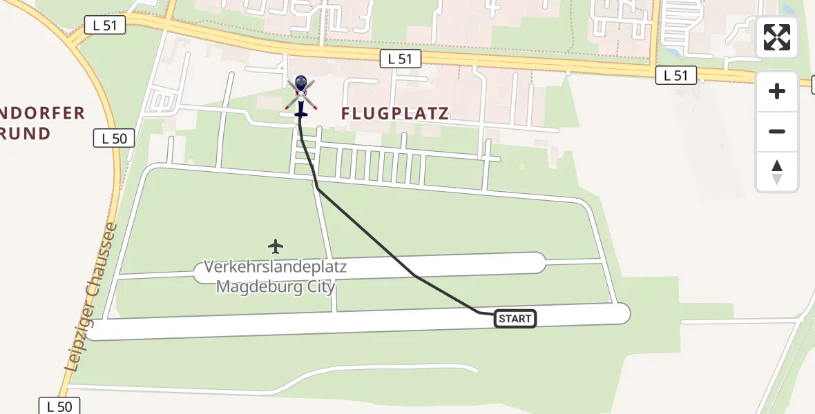Flugroute Polizeihubschrauber Magdeburg City Flugplatz - Magdeburg City Flugplatz, 05 Juni 2026, 11:14