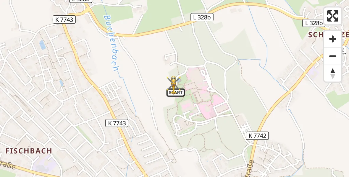 Flugroute Rettungshubschrauber Friedrichshafen Hospital - Friedrichshafen Hospital, 05 Juni 2026, 14:12