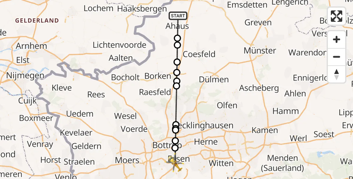 Flugroute Ambulanzhubschrauber Ahaus - Essen, 05 Juni 2026, 14:45