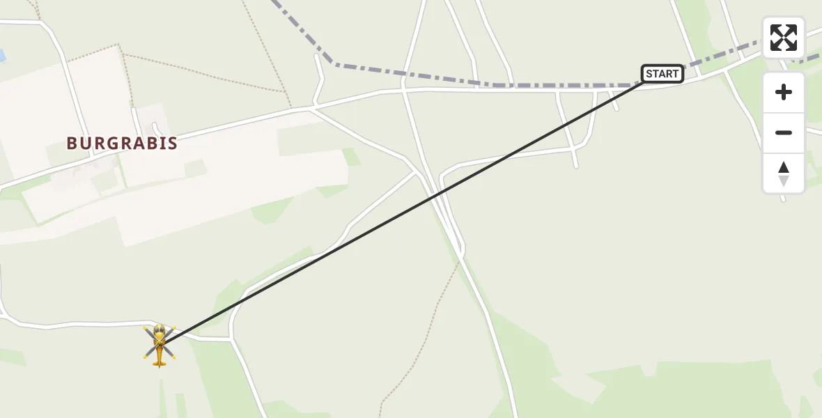 Flugroute Rettungshubschrauber Großlöbichau - Schlöben, 05 Juni 2026, 15:12