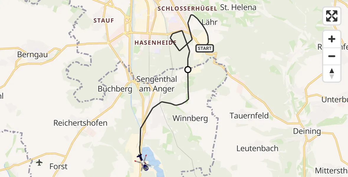 Flugroute Polizeihubschrauber Neumarkt i.d.OPf. - Sengenthal, 05 Juni 2026, 16:13