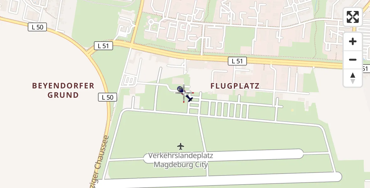 Flugroute Polizeihubschrauber Magdeburg City Flugplatz - Magdeburg City Flugplatz, 05 Juni 2026, 17:20