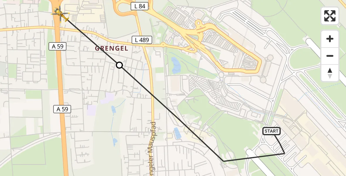 Flugroute Rettungshubschrauber Köln Bonn Flughafen - Köln, 06 Juni 2026, 07:35
