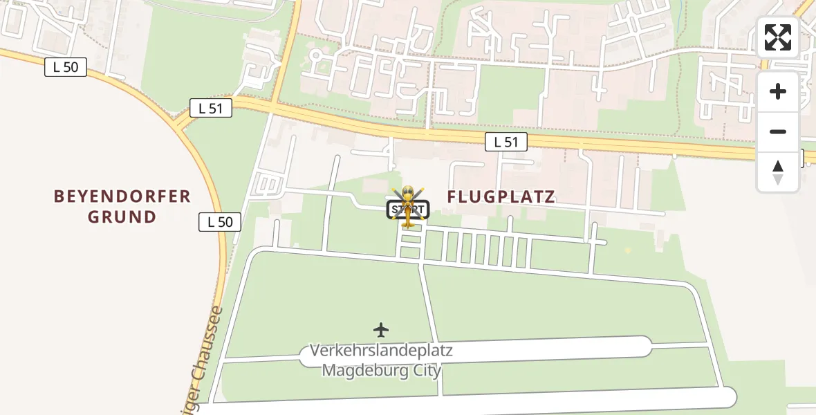 Flugroute Rettungshubschrauber Magdeburg City Flugplatz - Magdeburg City Flugplatz, 06 Juni 2026, 12:27