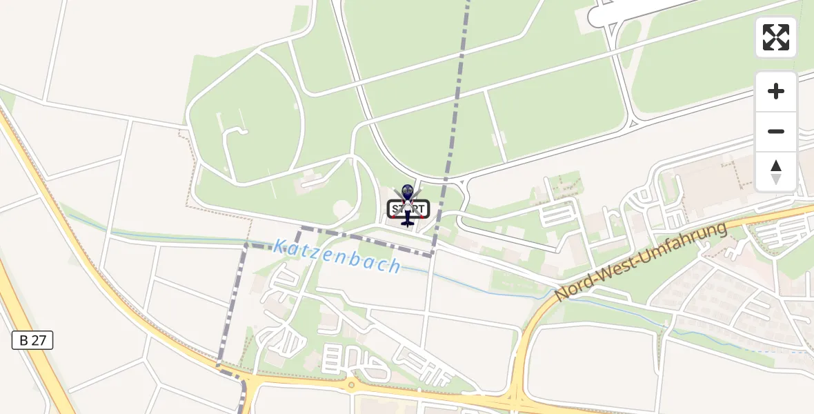 Flugroute Polizeihubschrauber Flughafen Stuttgart - Flughafen Stuttgart, 06 Juni 2026, 14:44