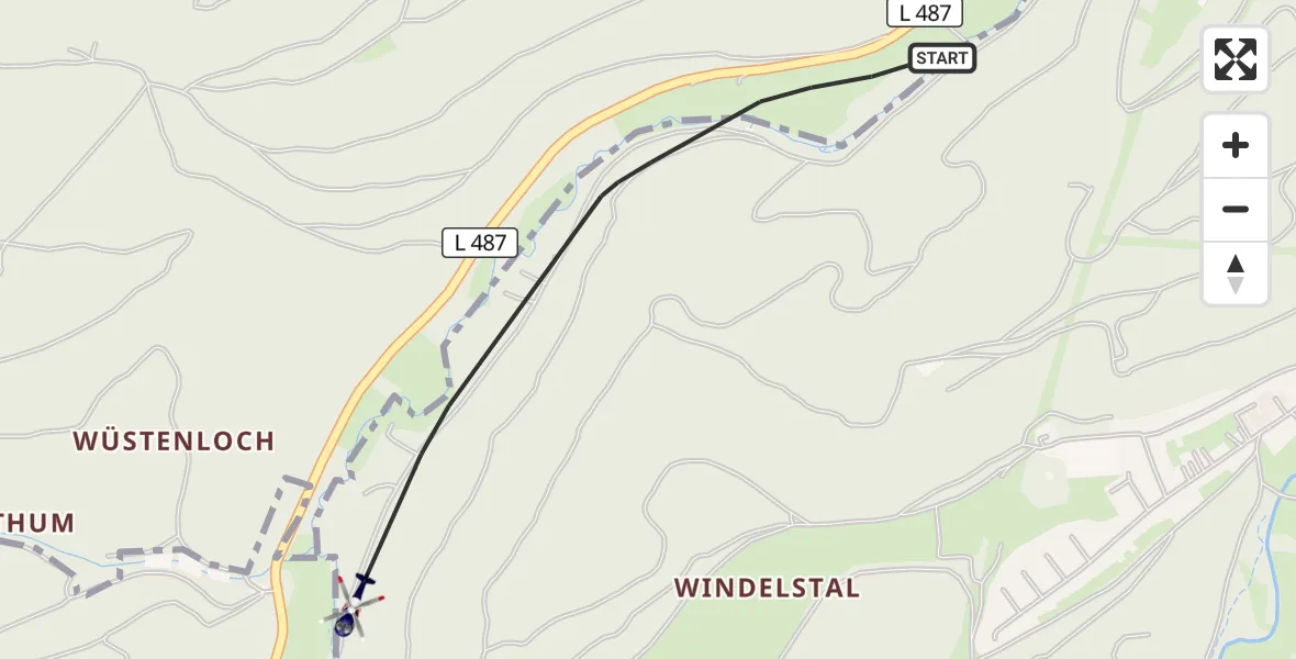 Flugroute Polizeihubschrauber Hinterweidenthal - Hinterweidenthal, 07 Juni 2026, 06:51