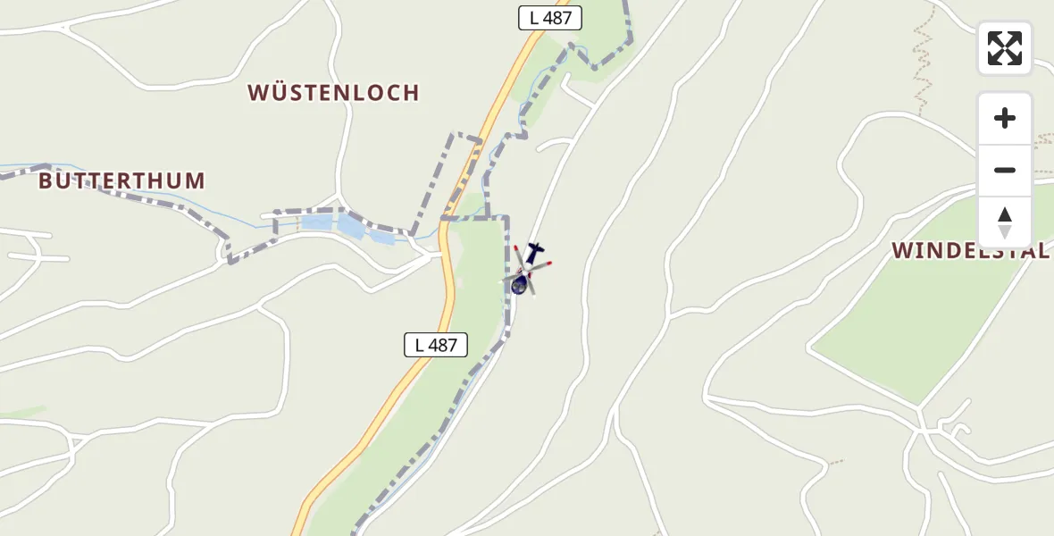 Flugroute Polizeihubschrauber Hinterweidenthal - Hinterweidenthal, 07 Juni 2026, 06:53
