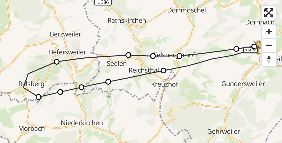 Flugroute Rettungshubschrauber Imsweiler - Imsweiler UL, 07 Juni 2026, 10:12