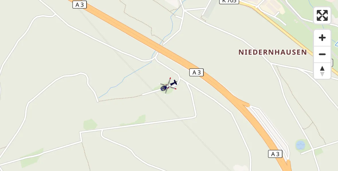 Flugroute Polizeihubschrauber Niedernhausen - Niedernhausen, 07 Juni 2026, 13:02