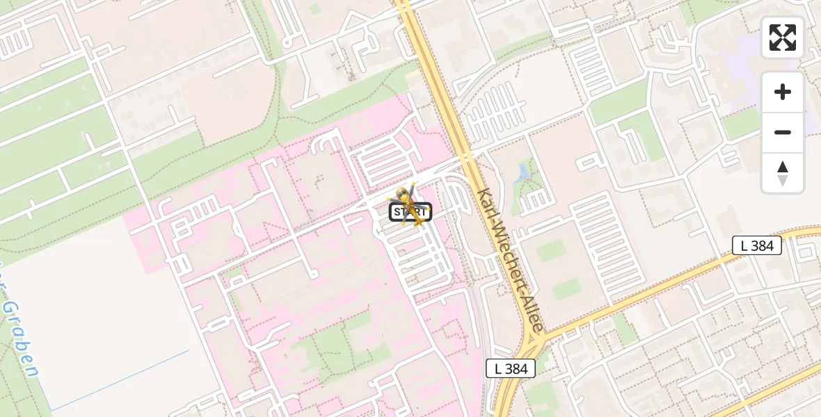 Flugroute Rettungshubschrauber Hannover Luftrettung Hubschrauberlandeplatz (Christoph 4) - Hannover Luftrettung Hubschrauberlandeplatz (Christoph 4), 07 Juni 2026, 15:30