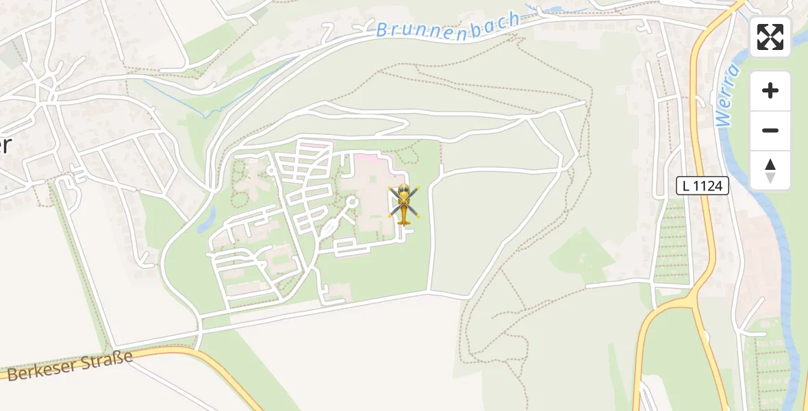 Flugroute Rettungshubschrauber Helios Clinic Meiningen - Helios Clinic Meiningen, 07 Juni 2026, 16:54