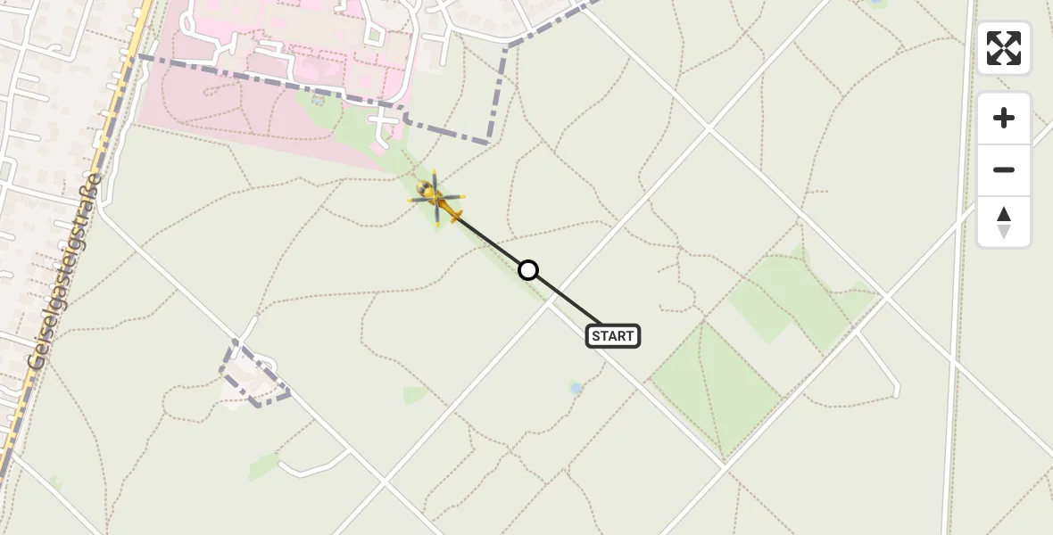 Flugroute Rettungshubschrauber Perlacher Forst - ADAC Air Rescue Center Hubschrauberlandeplatz (Christoph 1), 07 Juni 2026, 19:32