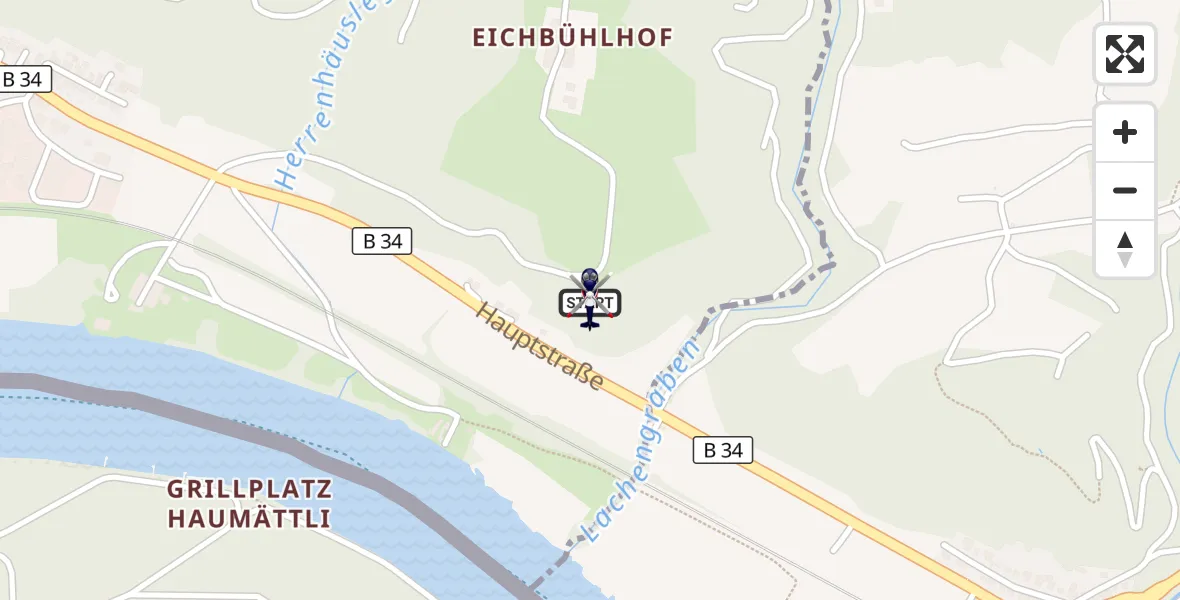 Flugroute Polizeihubschrauber Schwörstadt - Schwörstadt, 08 Juni 2026, 02:00