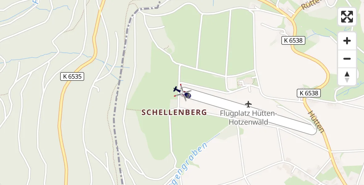 Flugroute Polizeihubschrauber Hütten Segelflugplatz - Hütten Segelflugplatz, 08 Juni 2026, 02:28