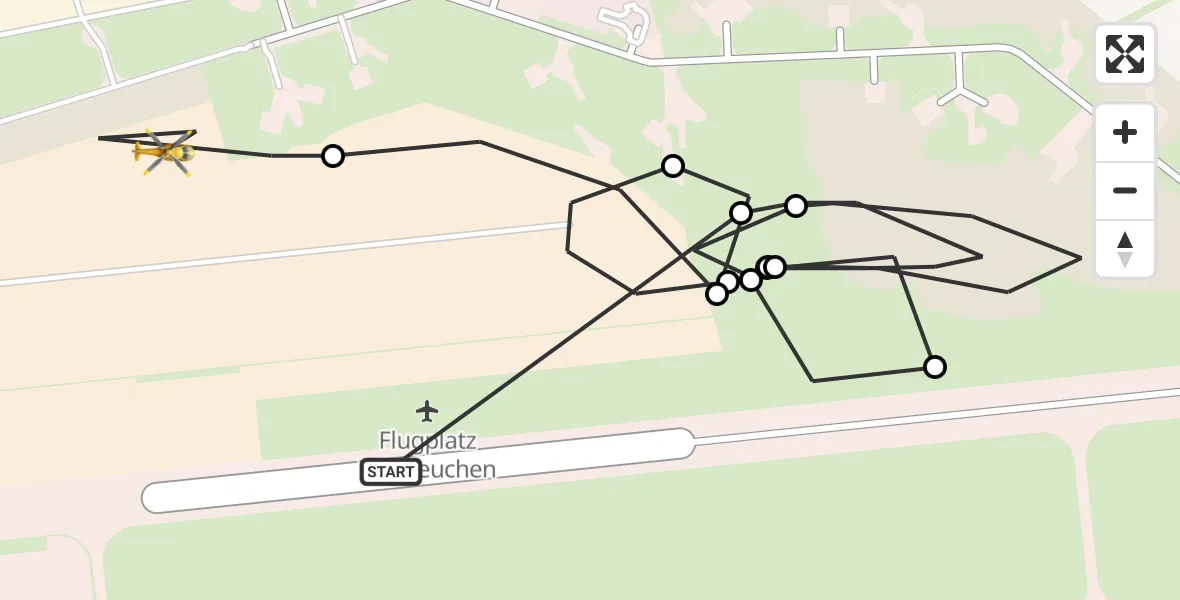 Flugroute Rettungshubschrauber Werneuchen Flugplatz - Werneuchen, 08 Juni 2026, 05:44