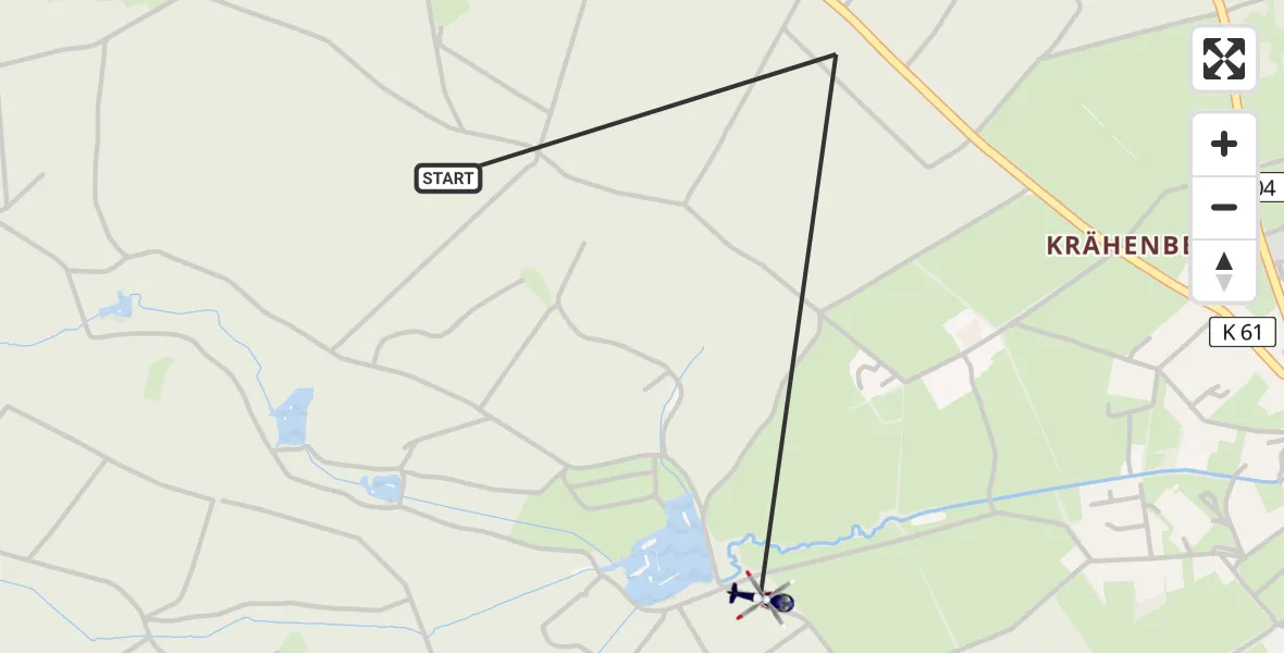 Flugroute Polizeihubschrauber Dahlem - Dahlem, 08 Juni 2026, 08:40