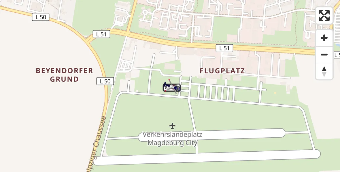 Flugroute Polizeihubschrauber Magdeburg City Flugplatz - Magdeburg City Flugplatz, 08 Juni 2026, 09:06