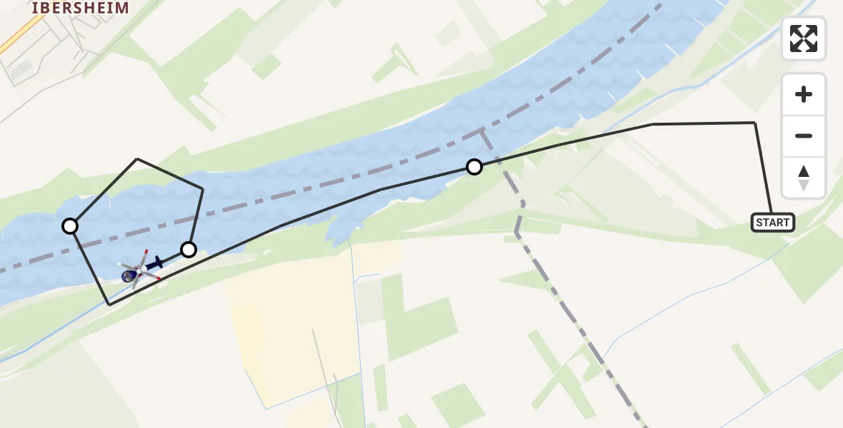 Flugroute Polizeihubschrauber Groß-Rohrheim - Biblis, 08 Juni 2026, 09:19