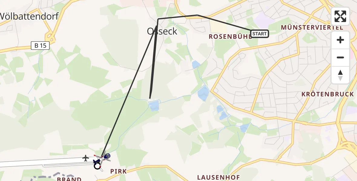 Flugroute Polizeihubschrauber Hof - Hof-Plauen Flughafen, 08 Juni 2026, 10:07