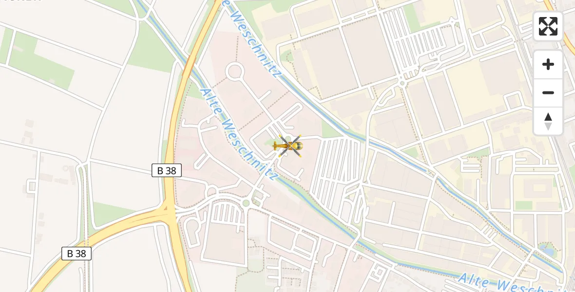 Flugroute Rettungshubschrauber Weinheim - Weinheim, 08 Juni 2026, 11:56