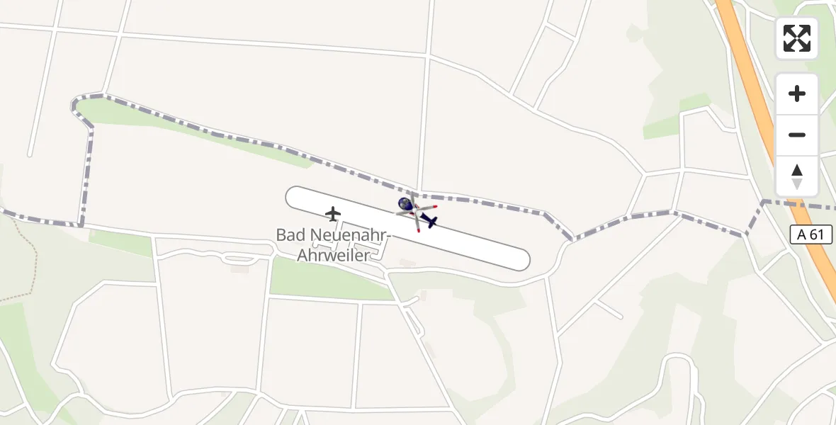 Flugroute Polizeihubschrauber Bad Neuenahr-Ahrweiler Flugplatz - Bad Neuenahr-Ahrweiler Flugplatz, 08 Juni 2026, 12:21
