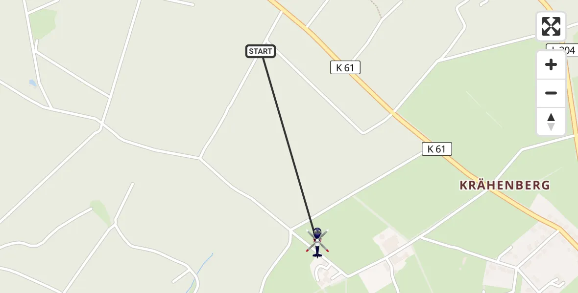 Flugroute Polizeihubschrauber Dahlem - Dahlem, 08 Juni 2026, 12:51