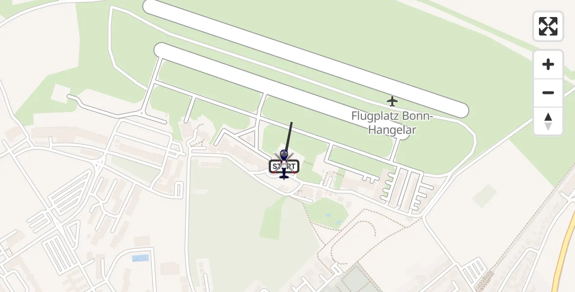 Flugroute Polizeihubschrauber Bonn-Hangelar Flugplatz - Bonn-Hangelar Flugplatz, 08 Juni 2026, 13:54
