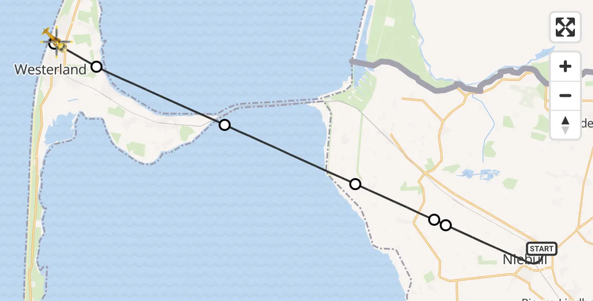 Flugroute Rettungshubschrauber Niebüll - Sylt, 08 Juni 2026, 14:33