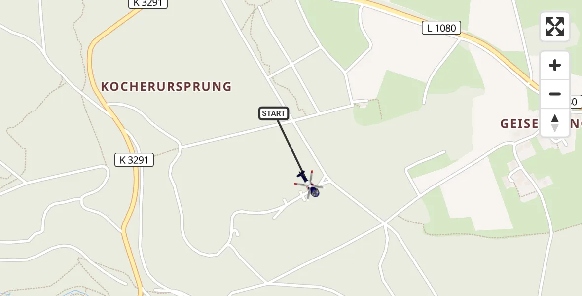Flugroute Polizeihubschrauber Aalen - Aalen, 08 Juni 2026, 14:53
