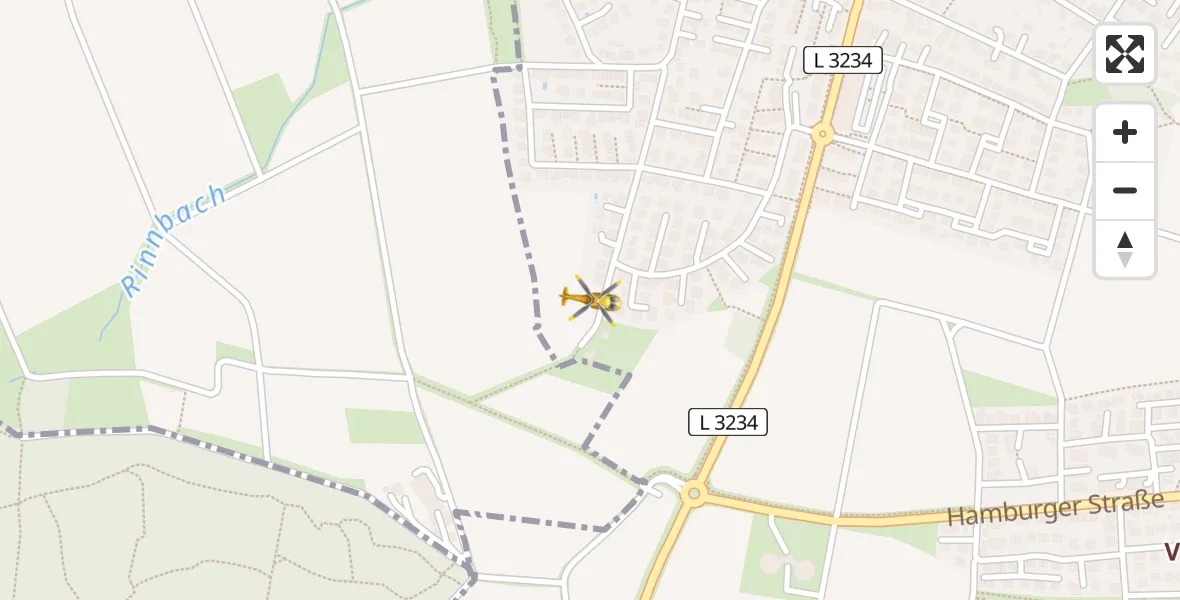 Flugroute Rettungshubschrauber Vellmar - Vellmar, 08 Juni 2026, 18:36