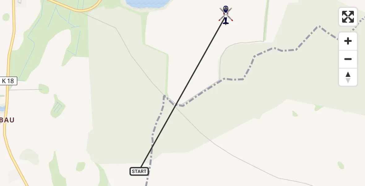 Flugroute Polizeihubschrauber Hohen Sprenz - Hohen Sprenz, 08 Juni 2026, 20:19
