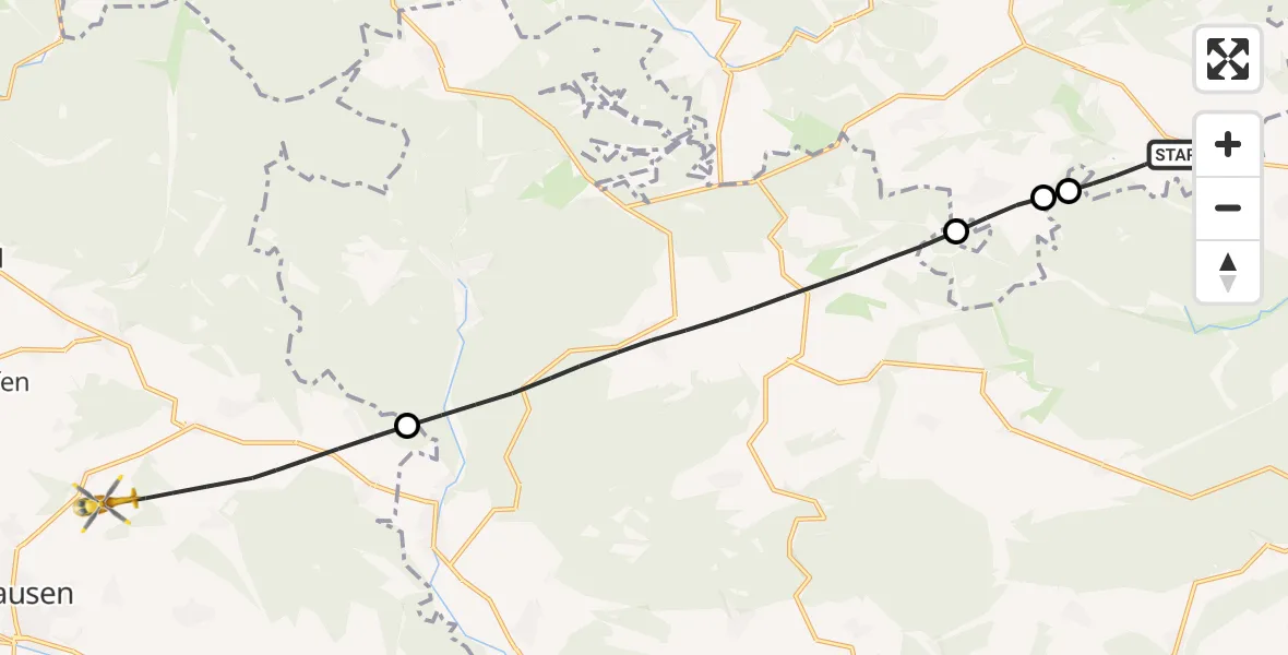 Flugroute Rettungshubschrauber Harzgerode - Nordhausen, 09 Juni 2026, 06:12