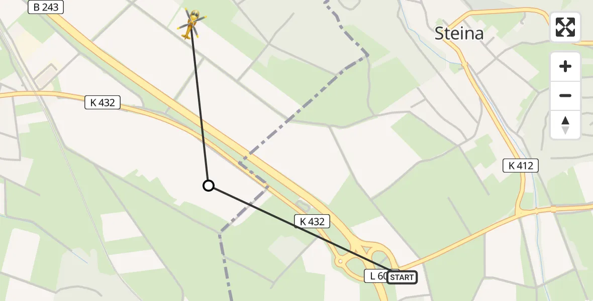 Flugroute Rettungshubschrauber Bad Sachsa - Bad Lauterberg im Harz, 09 Juni 2026, 07:28