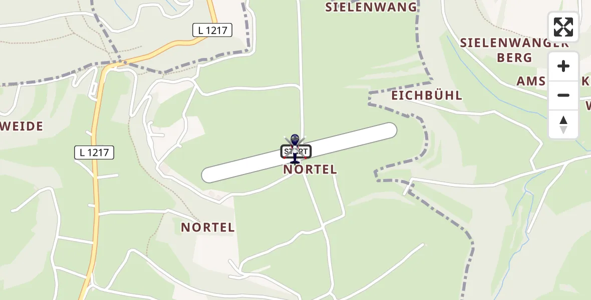 Flugroute Polizeihubschrauber Gruibingen-Nortel Flugplatz - Gruibingen-Nortel Flugplatz, 09 Juni 2026, 09:04