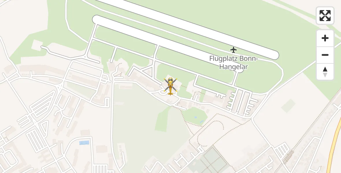 Flugroute Rettungshubschrauber Bonn-Hangelar Flugplatz - Bonn-Hangelar Flugplatz, 09 Juni 2026, 09:56