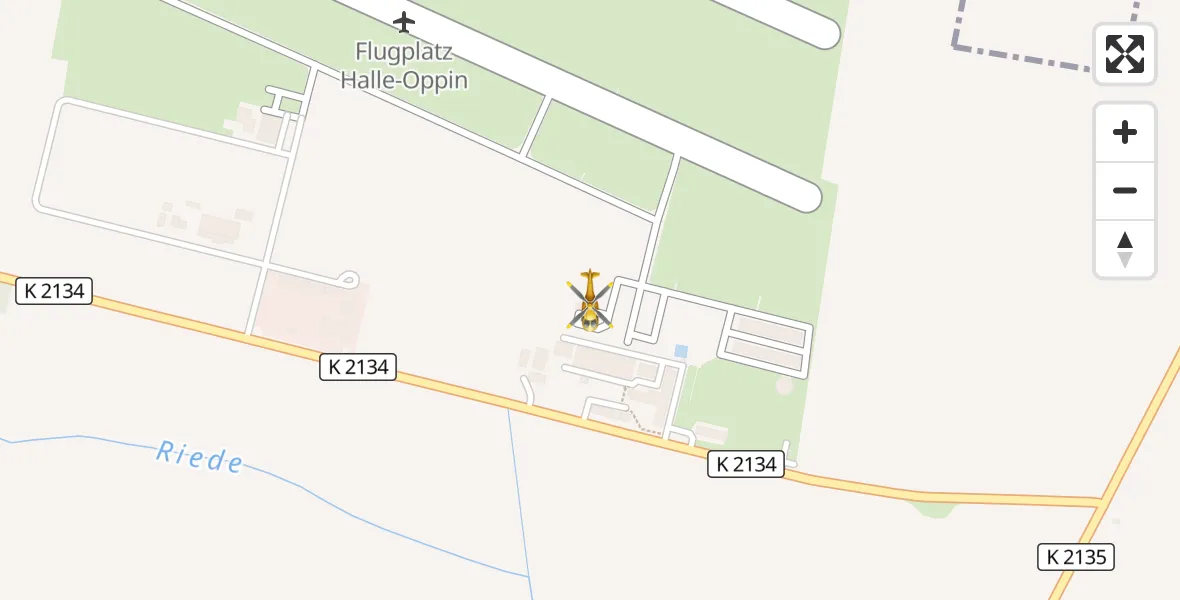 Flugroute Rettungshubschrauber Halle-Oppin Flugplatz - Halle-Oppin Flugplatz, 09 Juni 2026, 10:06
