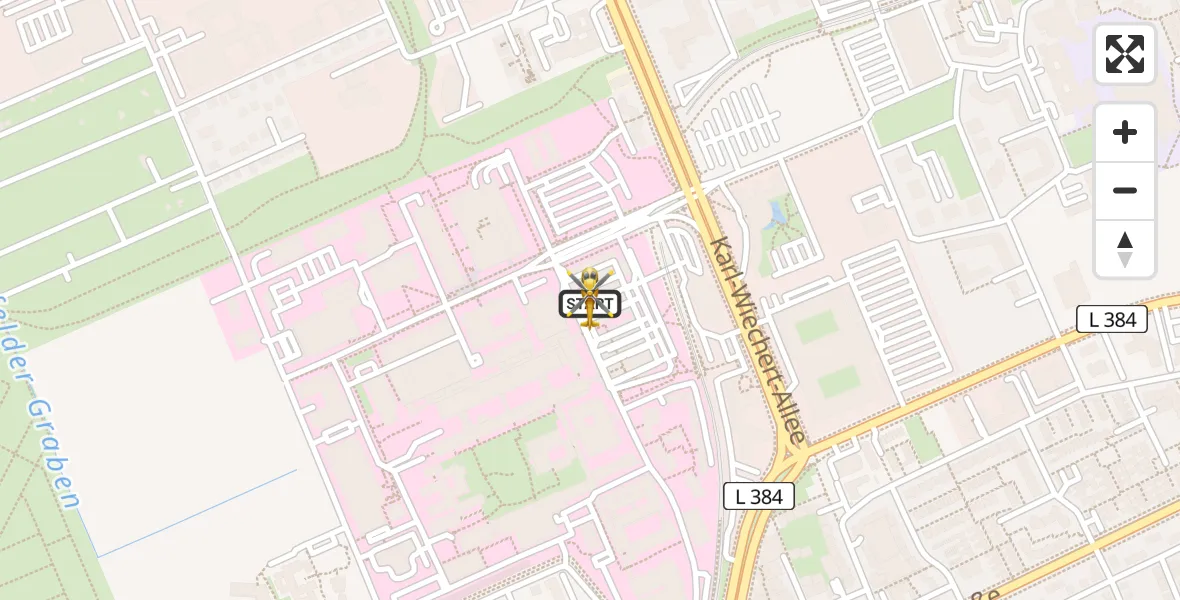Flugroute Rettungshubschrauber Hannover Luftrettung Hubschrauberlandeplatz (Christoph 4) - Hannover Luftrettung Hubschrauberlandeplatz (Christoph 4), 09 Juni 2026, 10:43