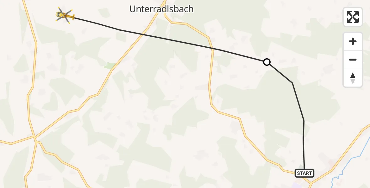 Flugroute Rettungshubschrauber Johanniskirchen - Arnstorf, 09 Juni 2026, 12:29