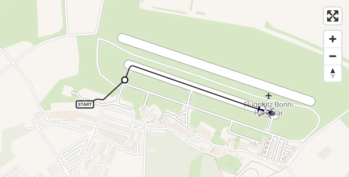 Flugroute Polizeihubschrauber Sankt Augustin - Bonn-Hangelar Flugplatz, 10 Juni 2026, 05:55
