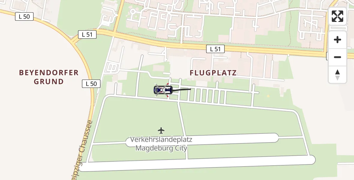 Flugroute Polizeihubschrauber Magdeburg City Flugplatz - Magdeburg City Flugplatz, 10 Juni 2026, 08:23