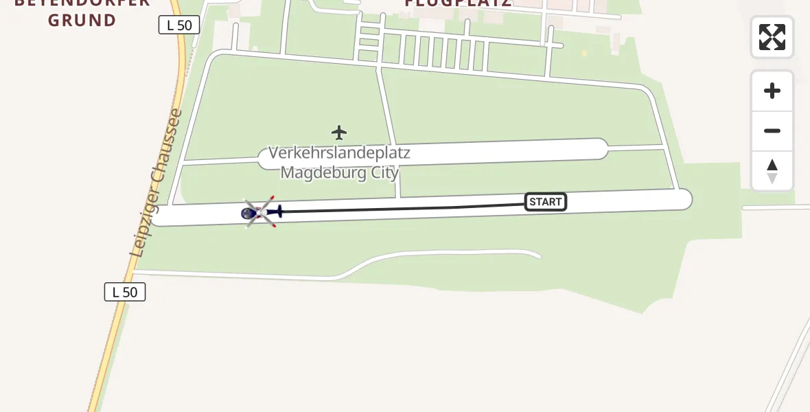 Flugroute Polizeihubschrauber Magdeburg City Flugplatz - Magdeburg City Flugplatz, 10 Juni 2026, 09:01