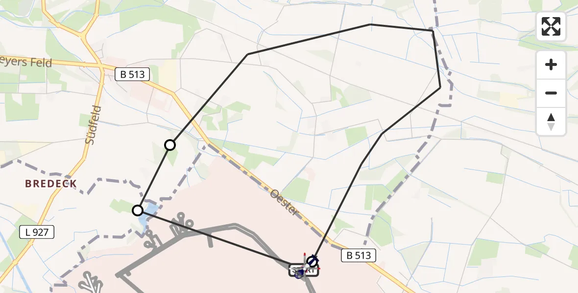 Flugroute Polizeihubschrauber Gütersloh - Gütersloh, 10 Juni 2026, 10:22
